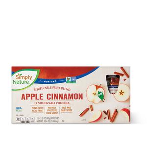 Simply Nature Apple Squeezies Apple Cinnamon or Unsweetened Apple