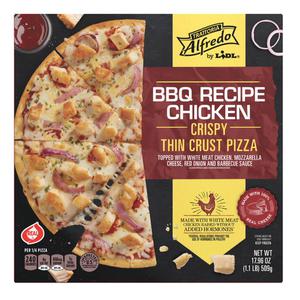 Alfredo frozen BBQ recipe chicken crispy thin crust pizza