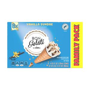 Bon Gelati frozen vanilla sundae cones, family size