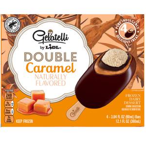 Gelatelli frozen dairy dessert bars, double caramel