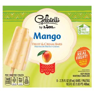 Gelatelli frozen mango fruit & cream bars