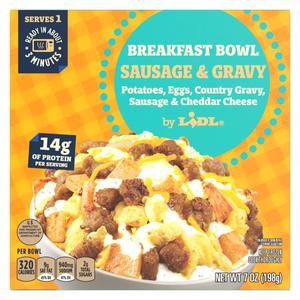 Lidl frozen sausage & gravy breakfast bowl