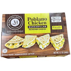 AuthenTasty frozen poblano chicken quesadillas