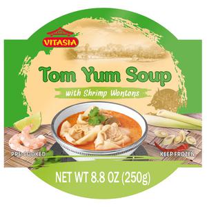 Vitasia frozen tom yum soup with shrimp wontons