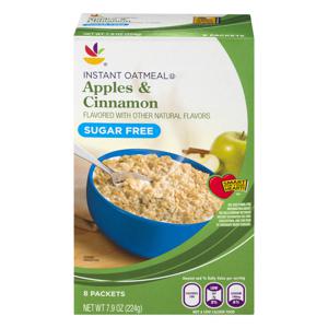 Stop & Shop Instant Oatmeal Apples & Cinnamon Sugar Free - 8 ct