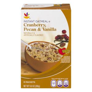 Stop & Shop Instant Oatmeal Cranberry Pecan & Vanilla - 8 ct