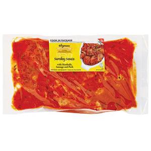 Wegmans Sunday Sauce with Meatballs, Sausage & Pork, Oven Safe, Large