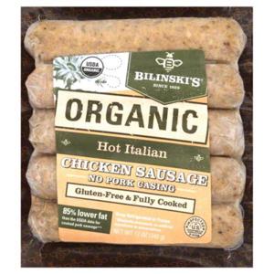 Bilinskis Sausage, Chicken, Organic, Hot Italian