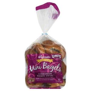 Wegmans Mini Bagels, Cinnamon Raisin Swirl