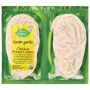 Wegmans Organic Chicken, Breast, Cutlets, Lemon Garlic