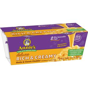 Annie's Deluxe Rich & Creamy Shells & Classic Cheddar Macaroni & Cheese Microwavable Cup