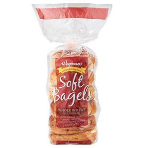 Wegmans Soft Bagels, Whole Wheat Multigrain, 6 Count