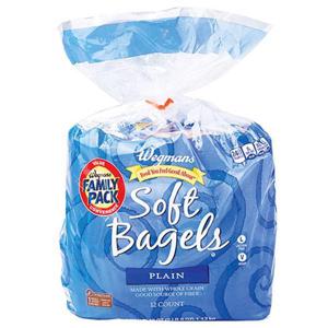 Wegmans Soft Bagels, Plain, FAMILY PACK