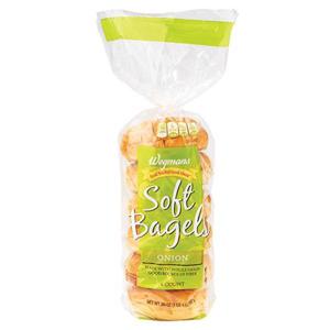 Wegmans Soft Bagels, Onion, 6 Count