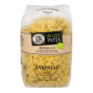 Cucina & Amore Organic Pasta Farfalle Bronze Cut GMO Free