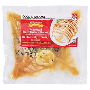 Wegmans Boneless Seasoned Half Turkey Breast in Homestyle Gravy, Oven Safe