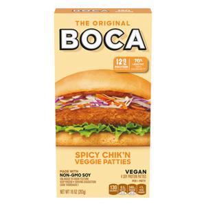 Boca The Original Spicy Chik'n Veggie Patties Vegan Frozen - 4 ct