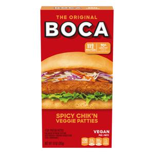 Boca Veggie Patties Spicy Chik'n - 4 ct Frozen