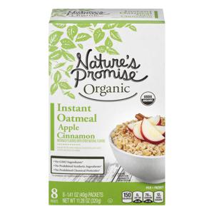 Nature's Promise Organic Instant Oatmeal Apple Cinnamon - 8 ct