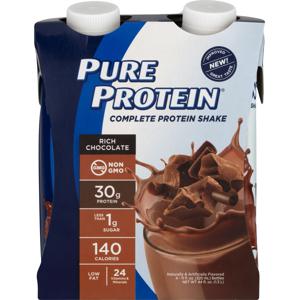 Pure Protein Complete Protein Shake Rich Chocolate - 4 ct