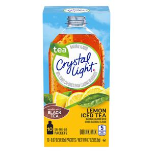 Crystal Light On The Go Iced Tea Drink Mix Lemon - 10 ct