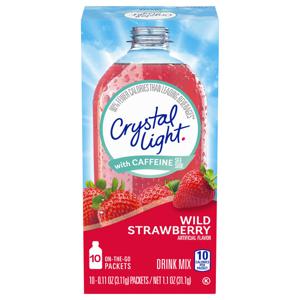 Crystal Light On-the-Go Drink Mix Wild Strawberry with Caffeine - 10 ct