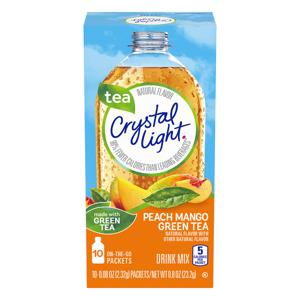 Crystal Light On The Go Drink Mix Peach Mango Green Tea - 10 ct