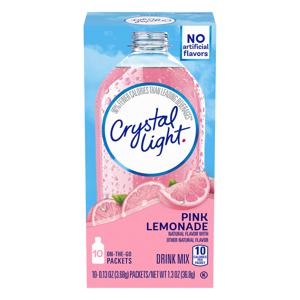 Crystal Light On The Go Powered Drink Mix Pink Lemonade - 10 ct