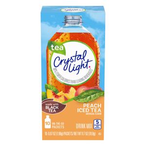 Crystal Light On The Go Iced Tea Drink Mix Peach - 10 ct