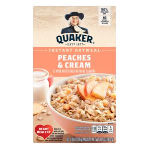 Quaker Instant Oatmeal Peaches & Cream - 10 ct