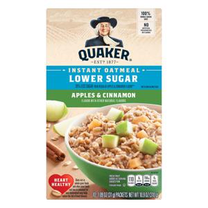 Quaker Instant Oatmeal Apples & Cinnamon Lower Sugar - 10 ct