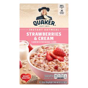 Quaker Instant Oatmeal Strawberries & Cream - 10 ct