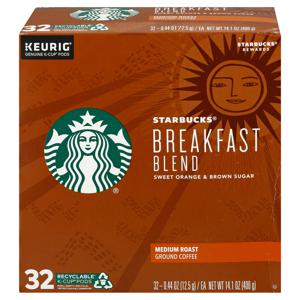 Starbucks Breakfast Blend Medium Roast Coffee K-Cups