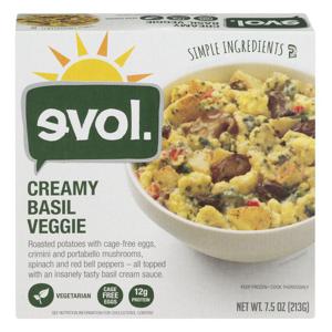 evol. Creamy Basil Veggie Vegetarian Breakfast Bowl Cage Free Eggs