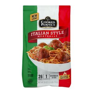 Cooked Perfect Meatballs Italian Style Dinner Size Frozen