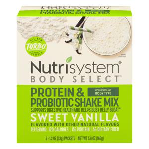 Nutrisystem Body Select Protein and Probiotic Shake Mix Sweet Vanilla - 5 ct