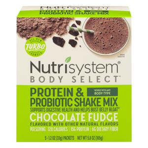 Nutrisystem Body Select Protein and Probiotic Shake Mix Chocolate Fudge - 5 ct