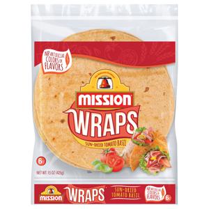 Mission Wraps Sun-Dried Tomato Basil - 6 ct