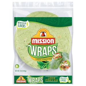 Mission Wraps Garden Spinach Herb - 6 ct