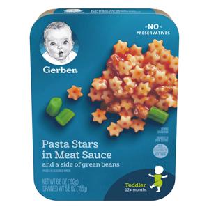 Gerber Pasta Stars in Meat Sauce with Green Beans