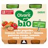 Olvarit Bio Poivron Rouge, Tomate, Veau + Lentilles 12M+ 2 x 250 g
