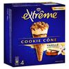 Nestlé Extrême Cookie Vanille Sauce Caramel 4 Cône 284 g