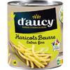 D'AUCY 
    Haricots beurre extra fins 100% cultivés en France
