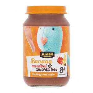 Jumbo Fruithapje met Stukjes Banaan Aardbei & Zwarte Bes 8+ Maanden 190g