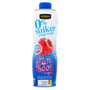 Jumbo Limonadesiroop Framboos met Appel 0% Suiker Toegevoegd 750ml