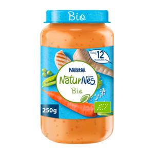 NaturNes® Bio Pastinaak, Doperwtjes, Wortel, Rijst, Kip 12+ Mnd Babyvoeding Biologisch 250g