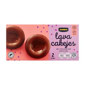 Jumbo Lava Cakejes met een Kern van Chocolade 2 Stuks