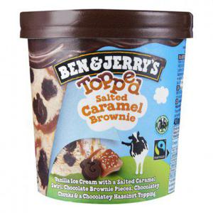 Ben & Jerry's Topped ijs salted caramel brownie