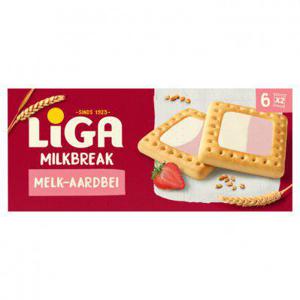 Liga Milkbreak duo melk aardbei biscuits