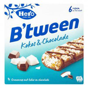 Hero B'tween mueslireep kokos & chocolade 6st